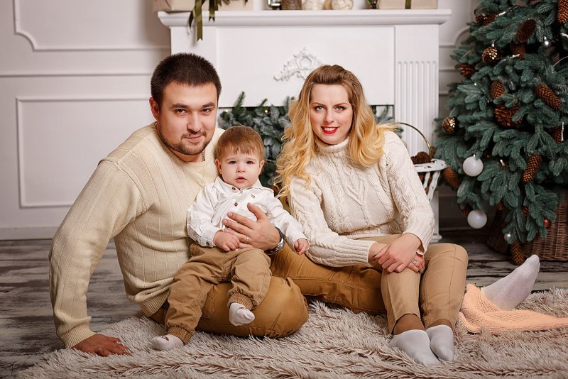 Новогодняя фотосессия семейная