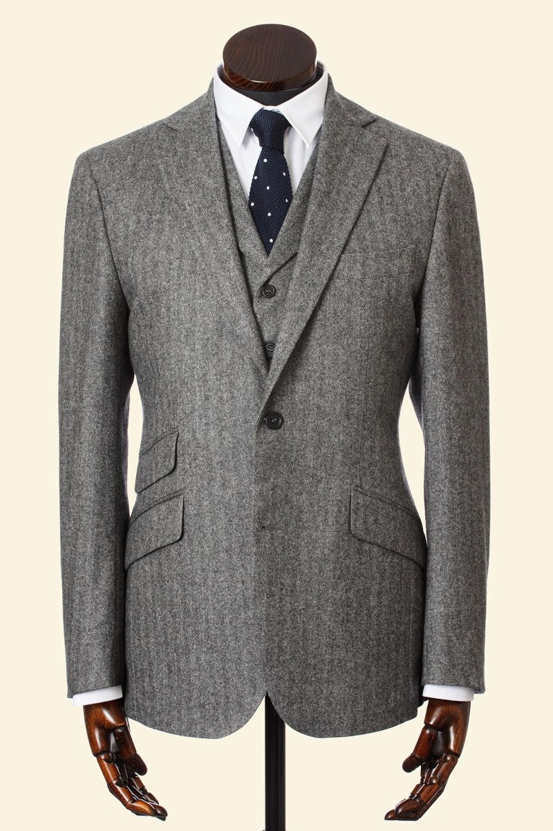 Пиджак серый Herringbone Tweed