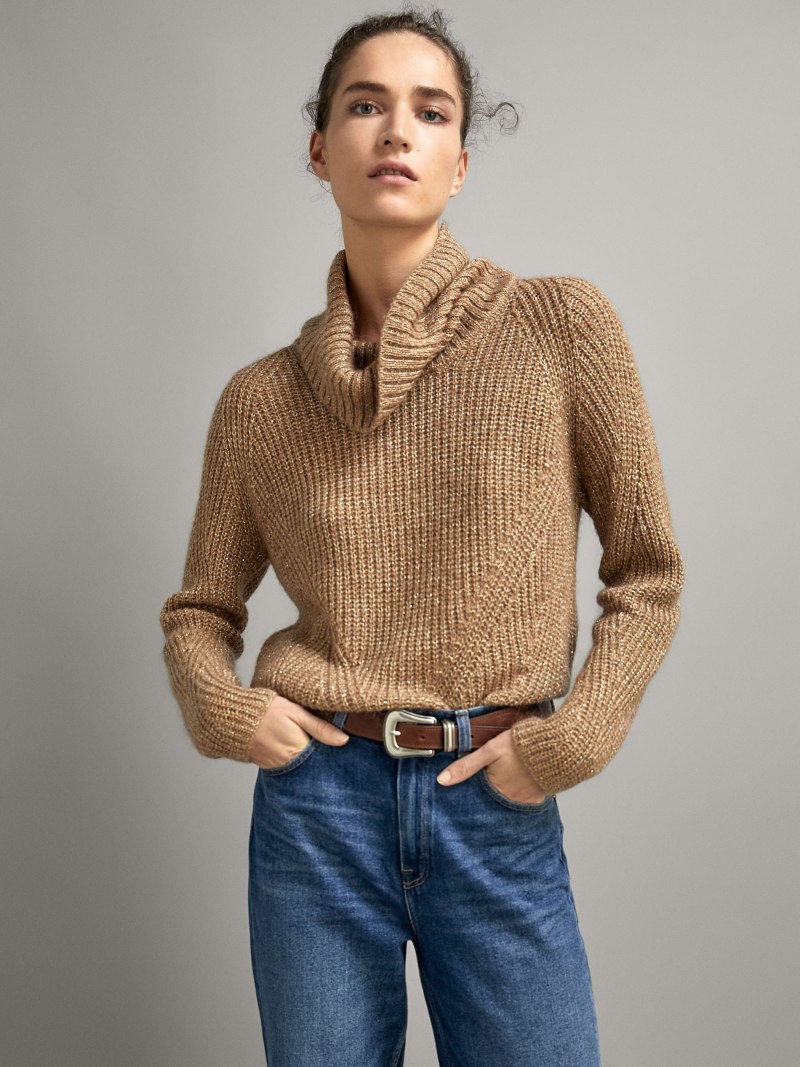 Свитер massimo Dutti бежевый