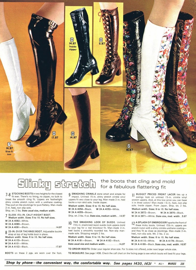 Сапоги чулки типа go-go Boots 1970-е
