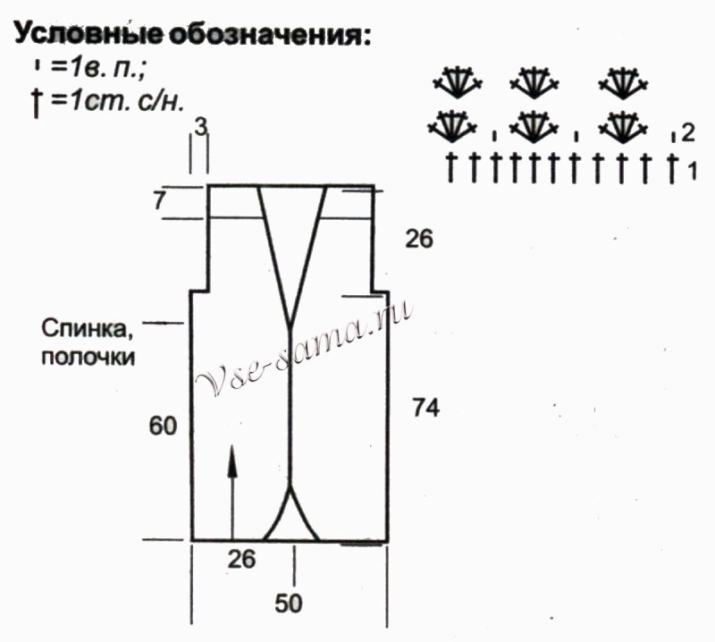 Пройма жилета спицами
