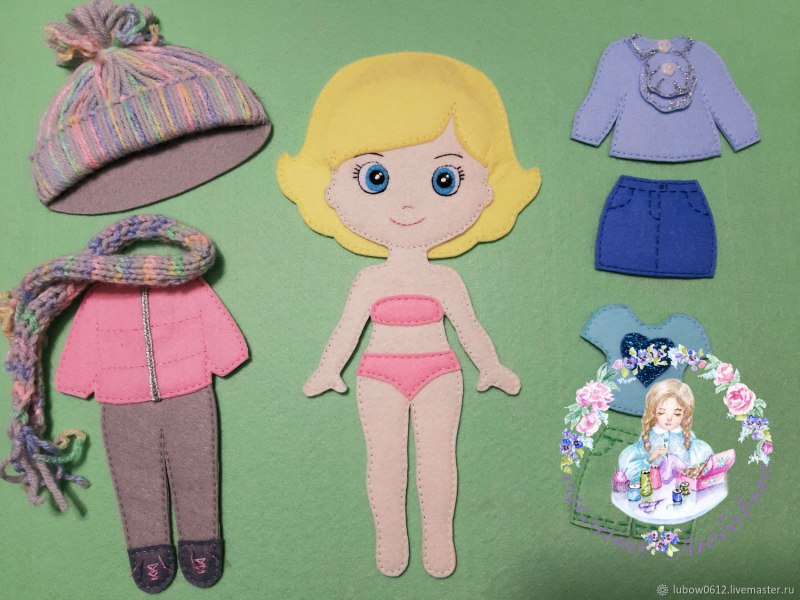 Куколки из фетра с одеждой