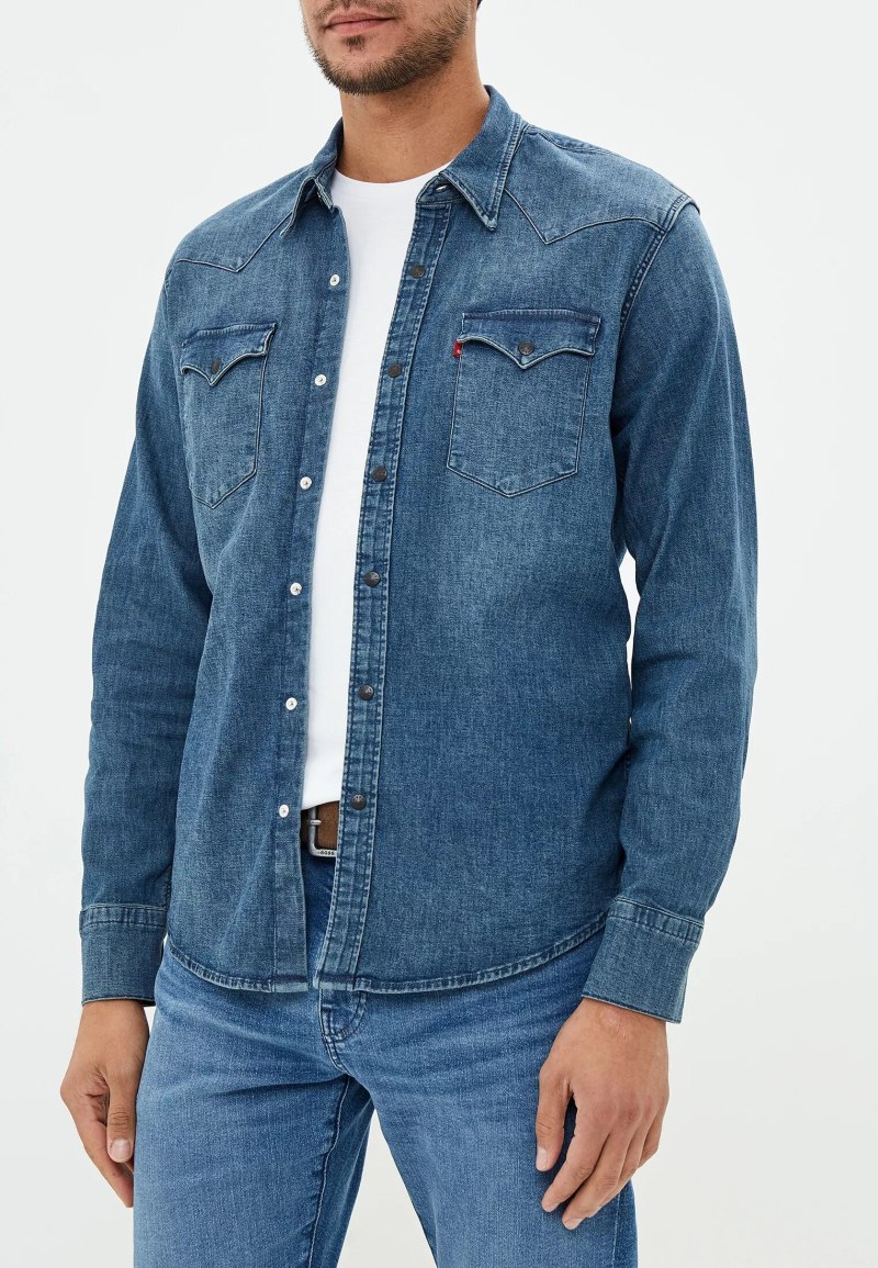 Levis рубашка мужская синяя
