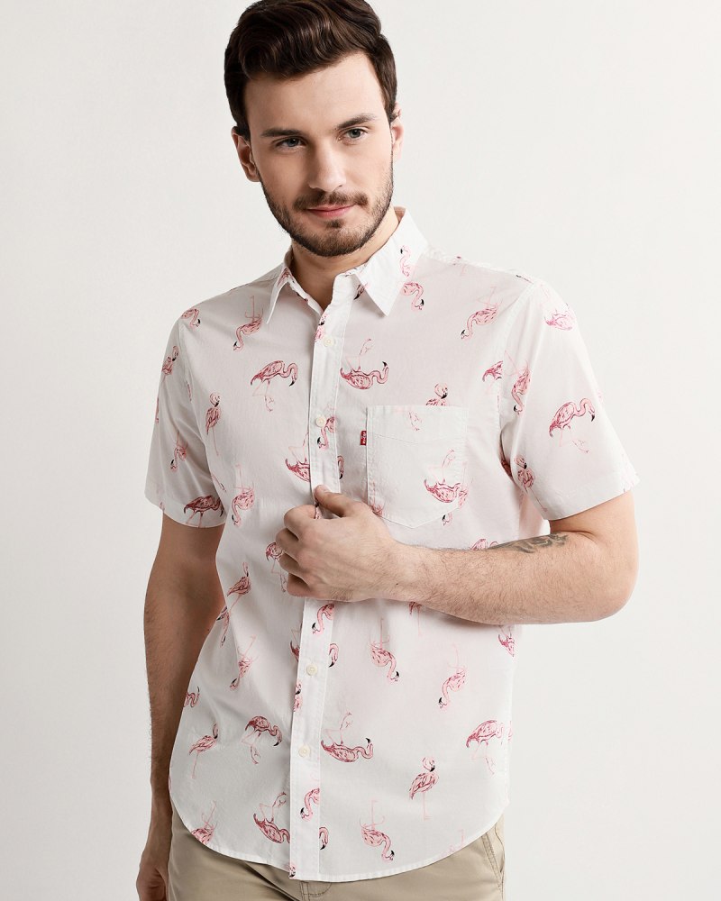Levis белая рубашка мужская