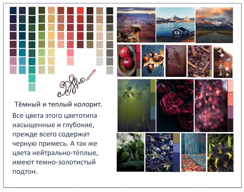 Глубокая осень цветотип палитра