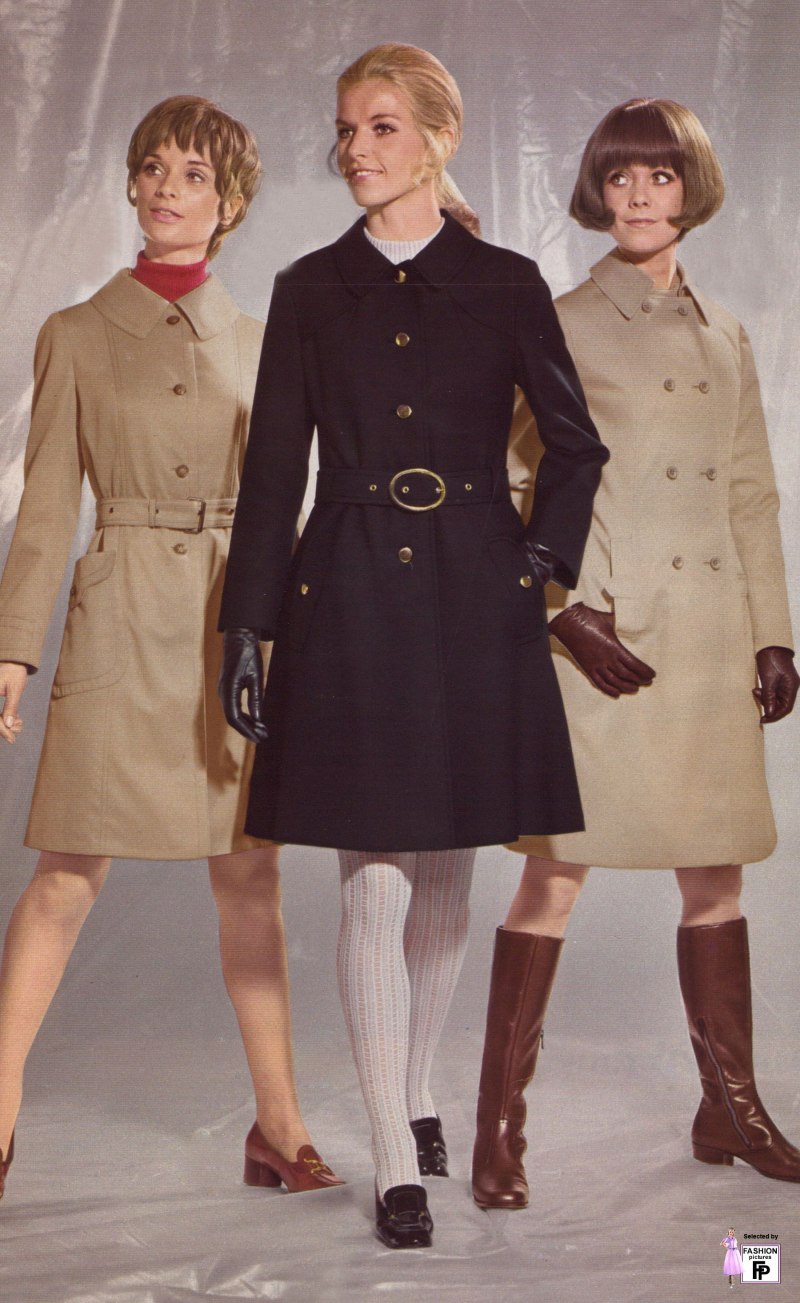 Пальто мода 1970х