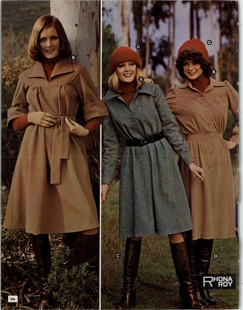 Пальто мода 1970х