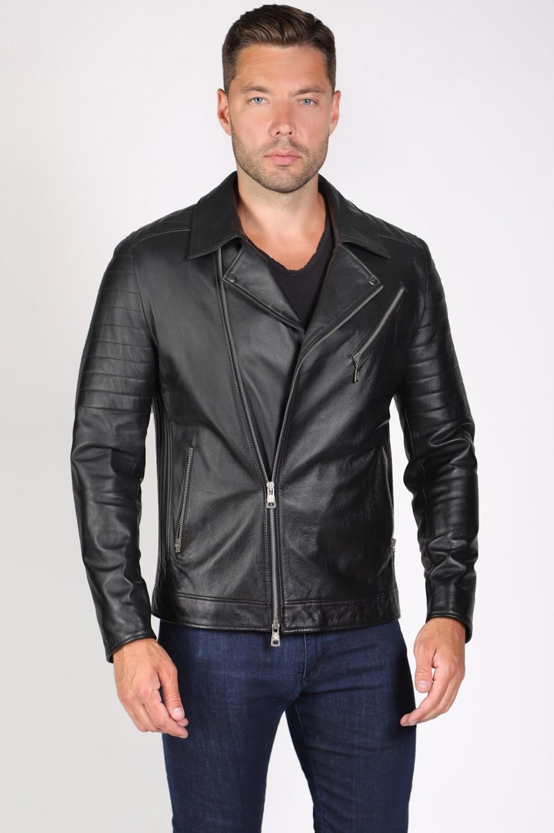 Officine Vinci куртка кожаная мужская