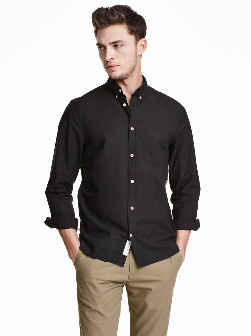 H&M Regular Fit черная рубашка