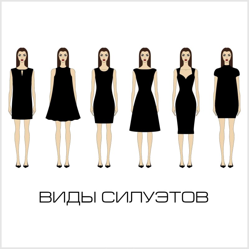 Типы силуэтов платьев