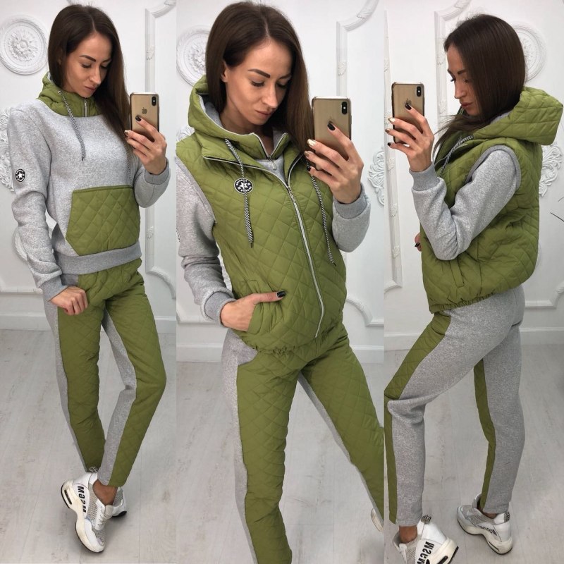 Костюм женский спортивный тройка, код 4038250