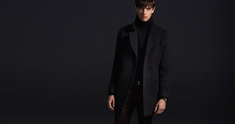 Massimo Dutti мужское пальто черное