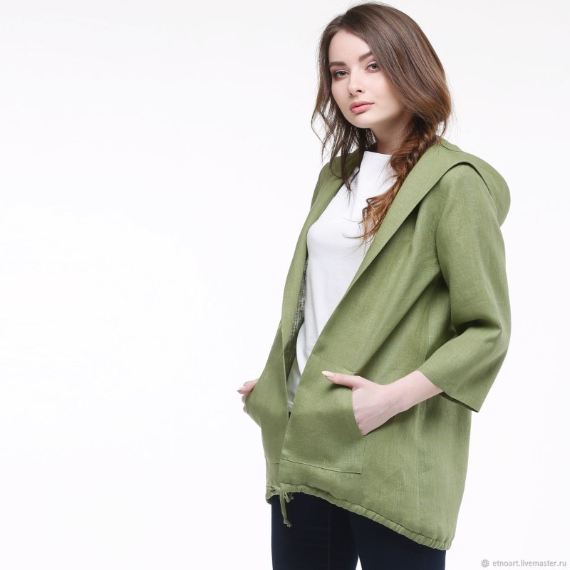 Летняя куртка из льна женская