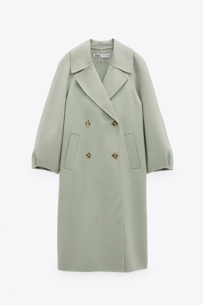 Зеленое пальто Zara
