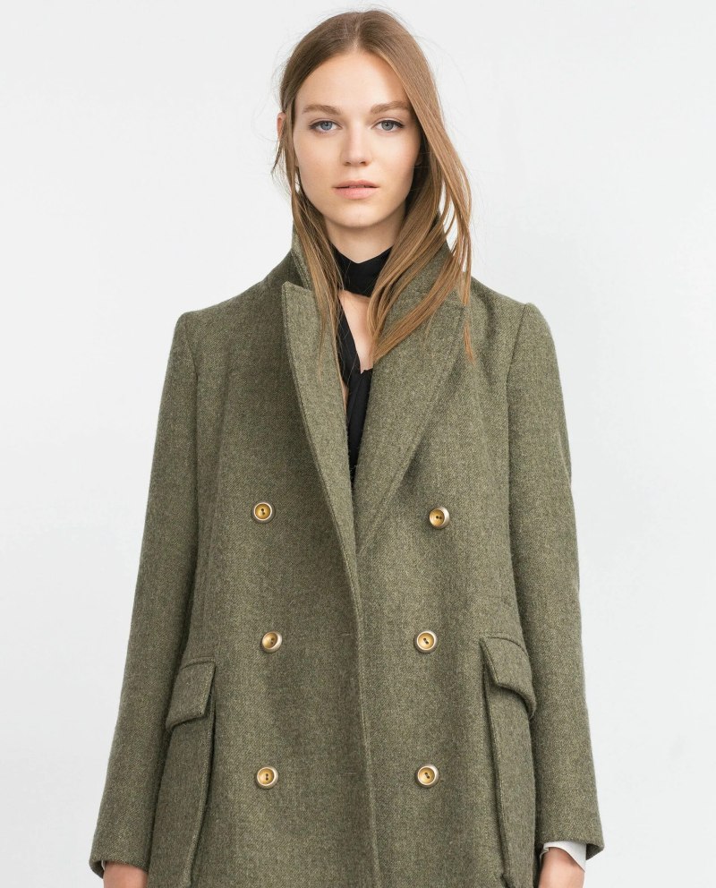 Пальто Zara в стиле милитари