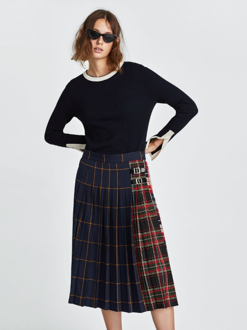 Юбка Zara миди в клетку