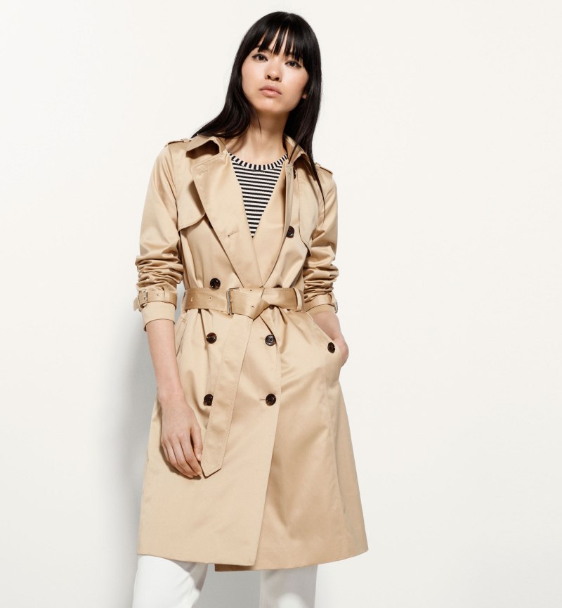 Тренч massimo Dutti 2020 бежевый