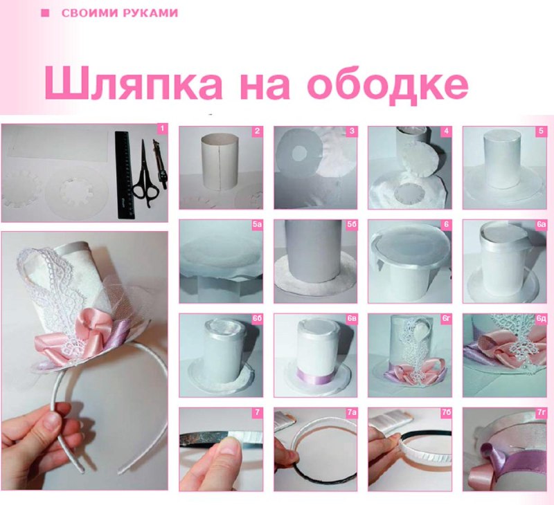 Мини шляпка из картона