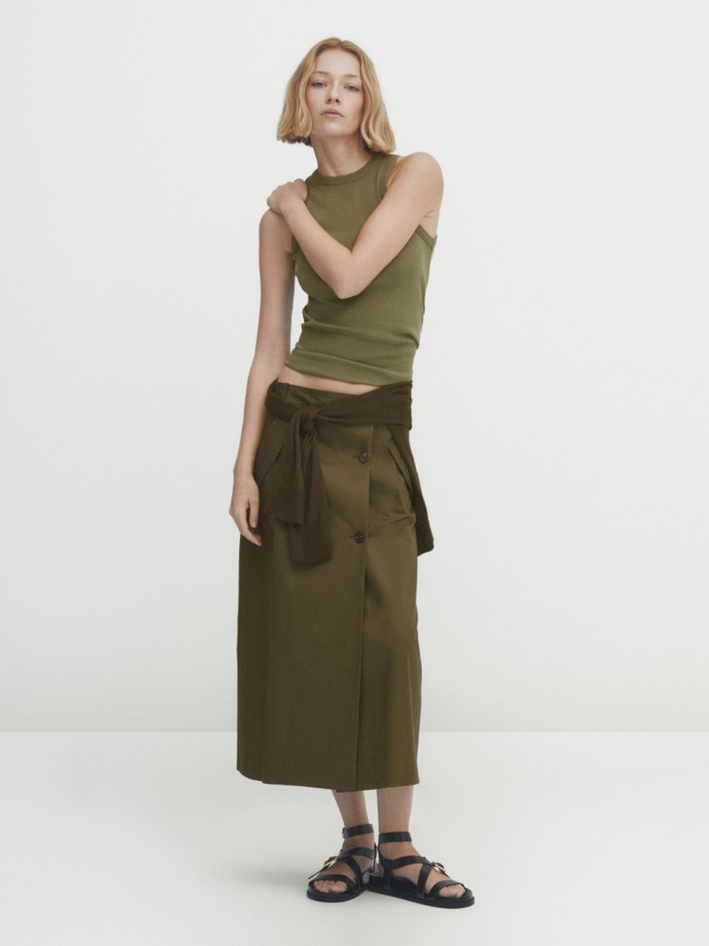 Юбка Zara хаки