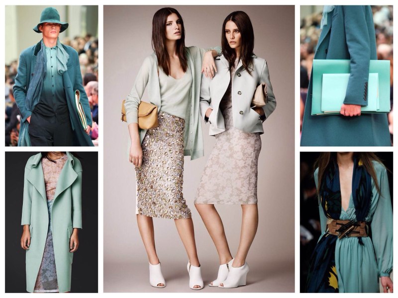 Сочетание голубого и коричневого в одежде