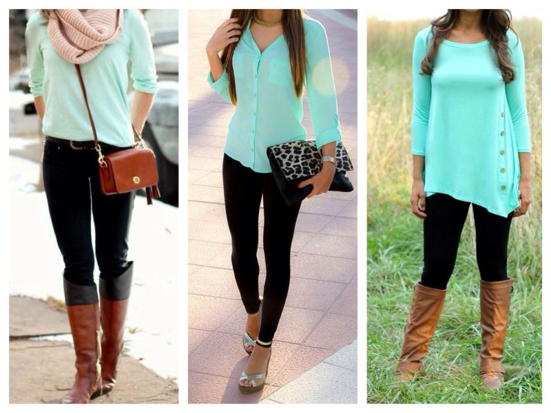 Сочетание мятного цвета с черным