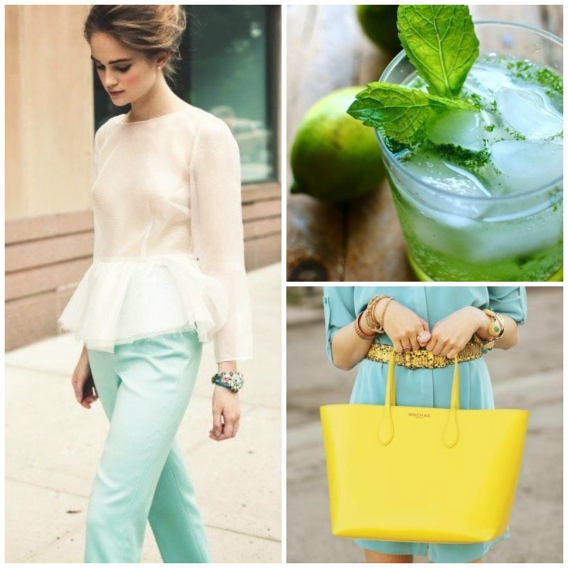 Сочетание цвета мяты в одежде