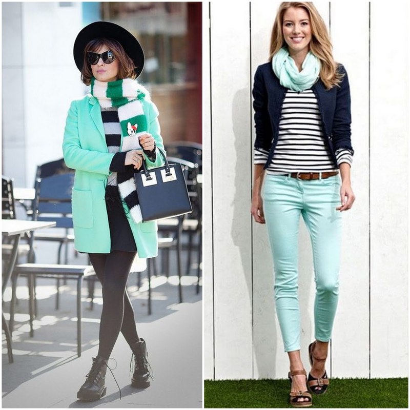 Сочетание цвета мяты в одежде