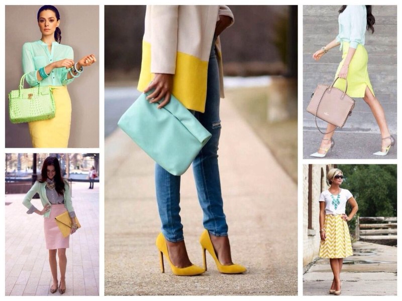 Мятный и желтый сочетание