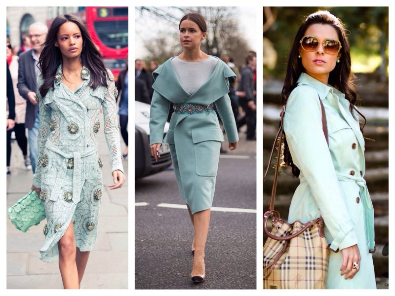 Серый и мятный в одежде