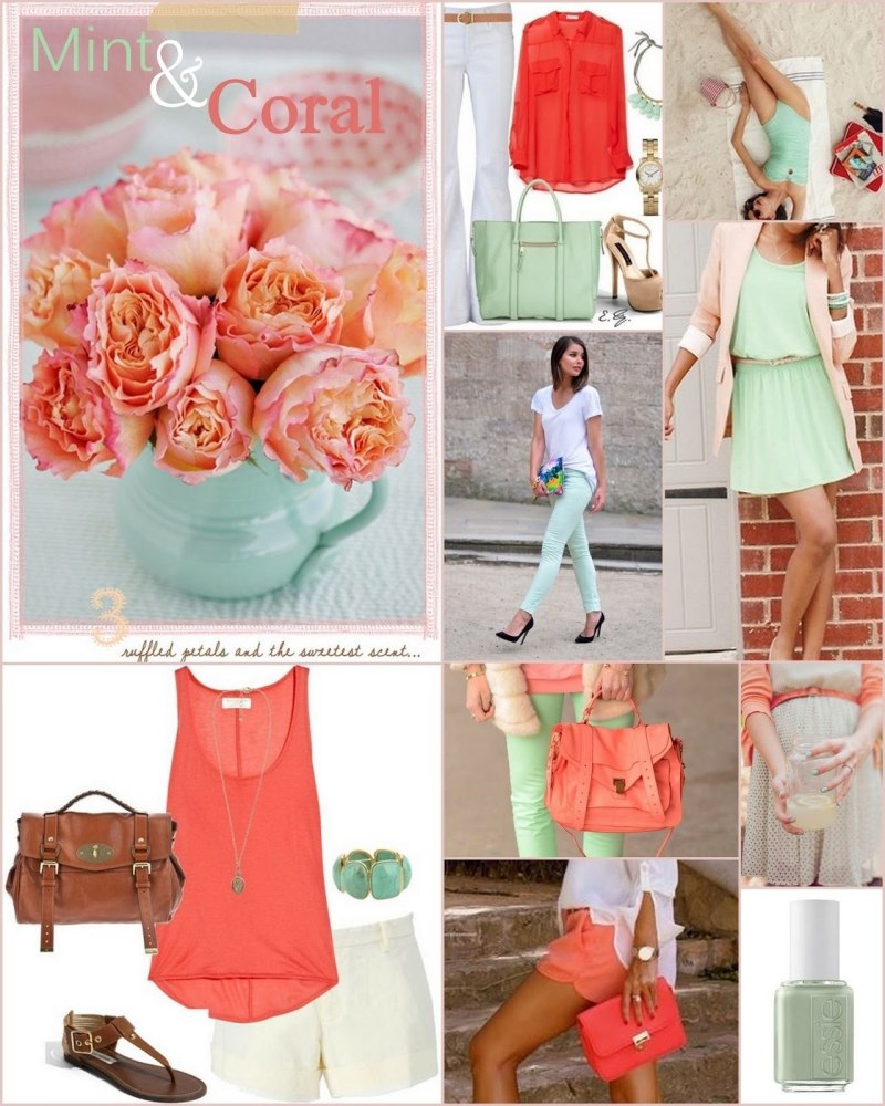 Сочетание цветов в одежде коралловый