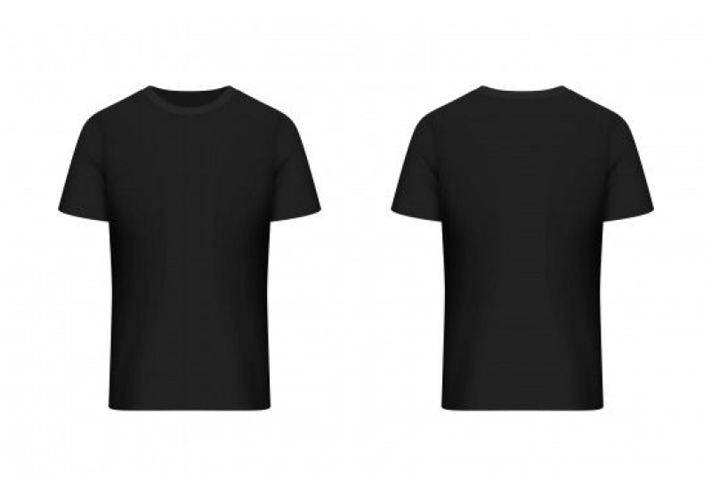 Чёрная футболка с переди и с зади