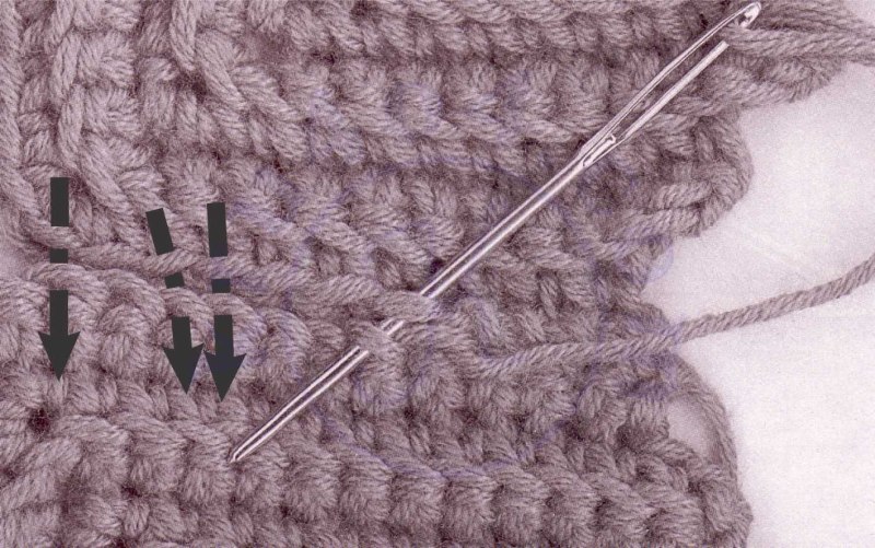 Декоративное сшивание вязаных деталей