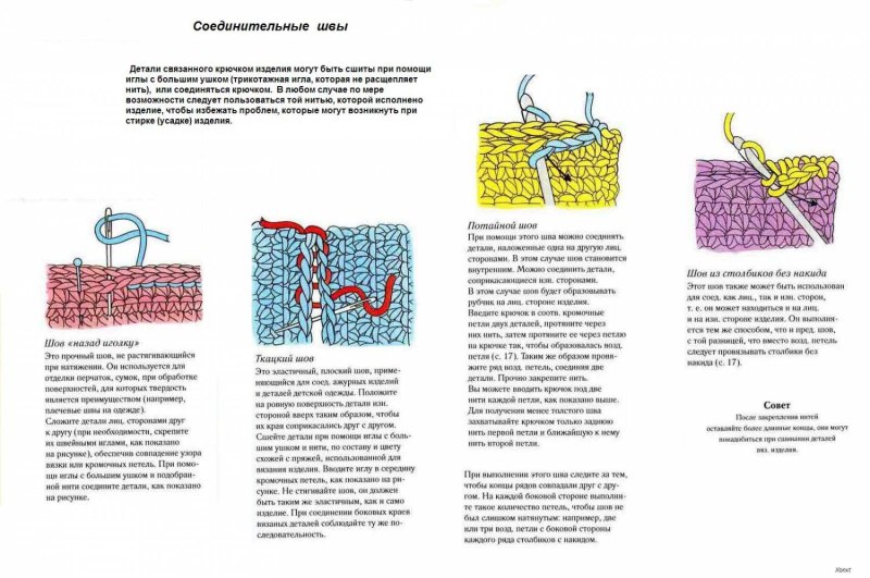 Как сшивать изделия связанные крючком