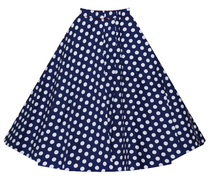 Синяя юбка в горошек