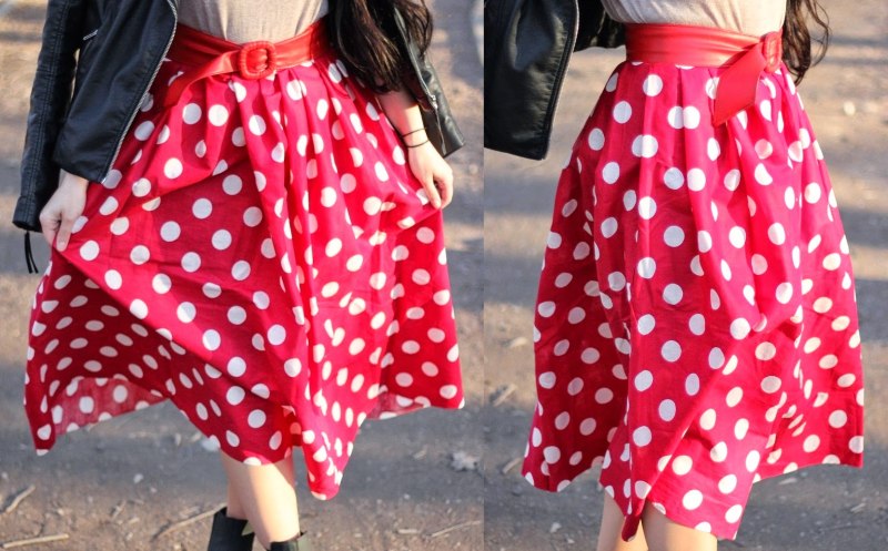 Красная юбка в горох