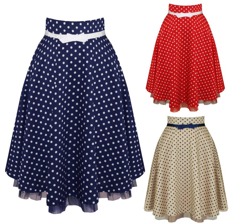 Фасоны летних юбок в горох