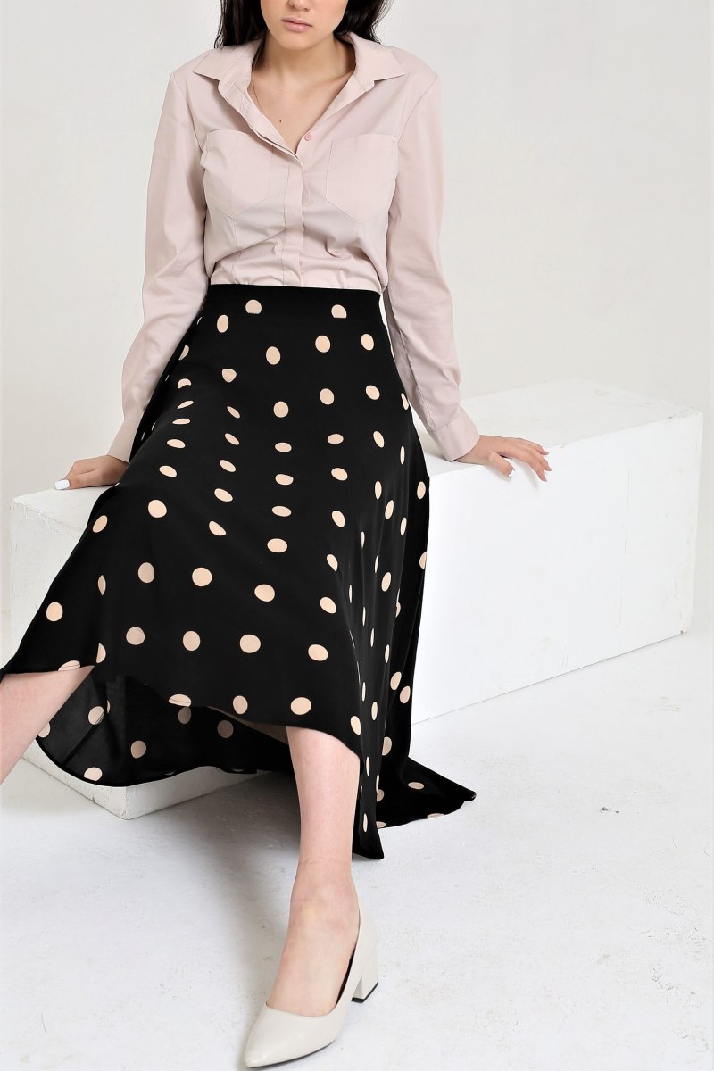 Юбка в крупный горошек