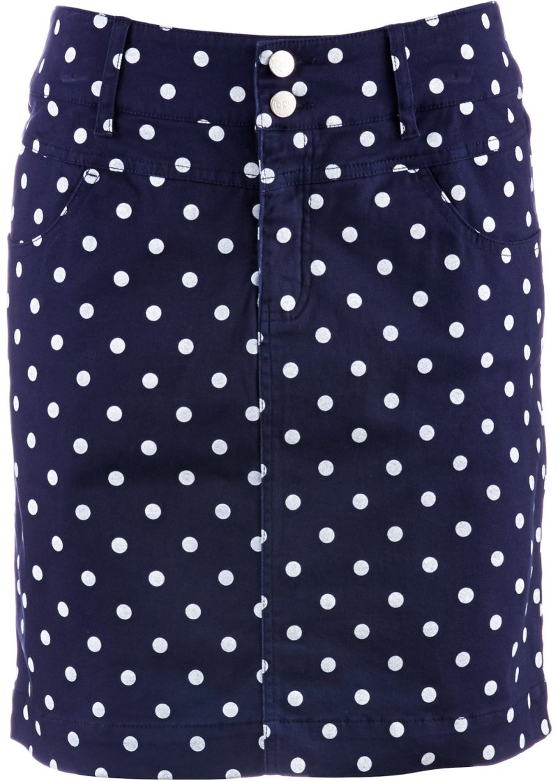 Джинсовая юбка в горошек