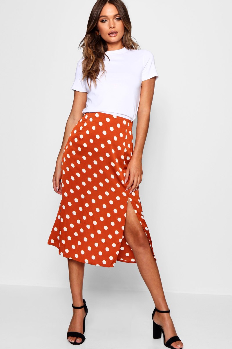 Летняя юбка в горошек