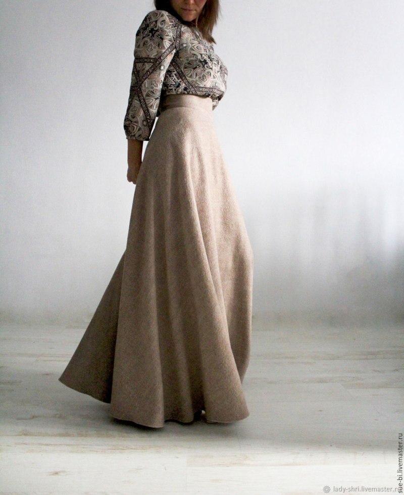 Длинная юбка зимой