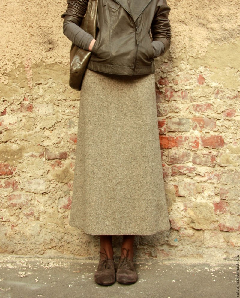 Длинная теплая юбка