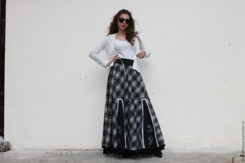 Длинная теплая юбка