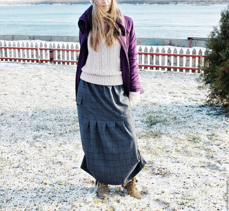 Длинная зимняя юбка