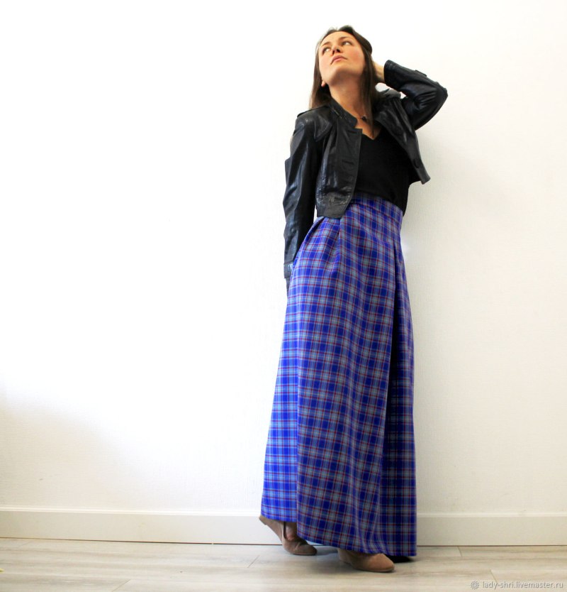Длинная юбка в клетку