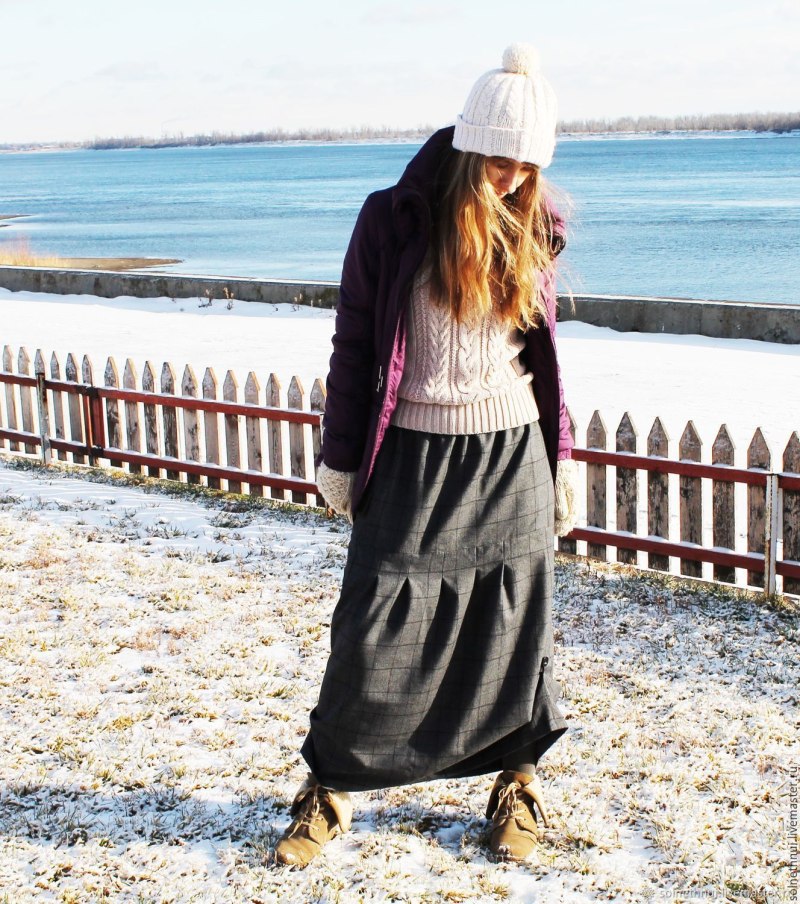Длинная юбка зимой