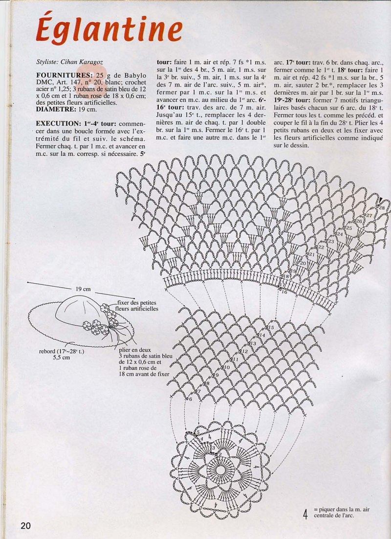 Летняя шляпка крючком схема