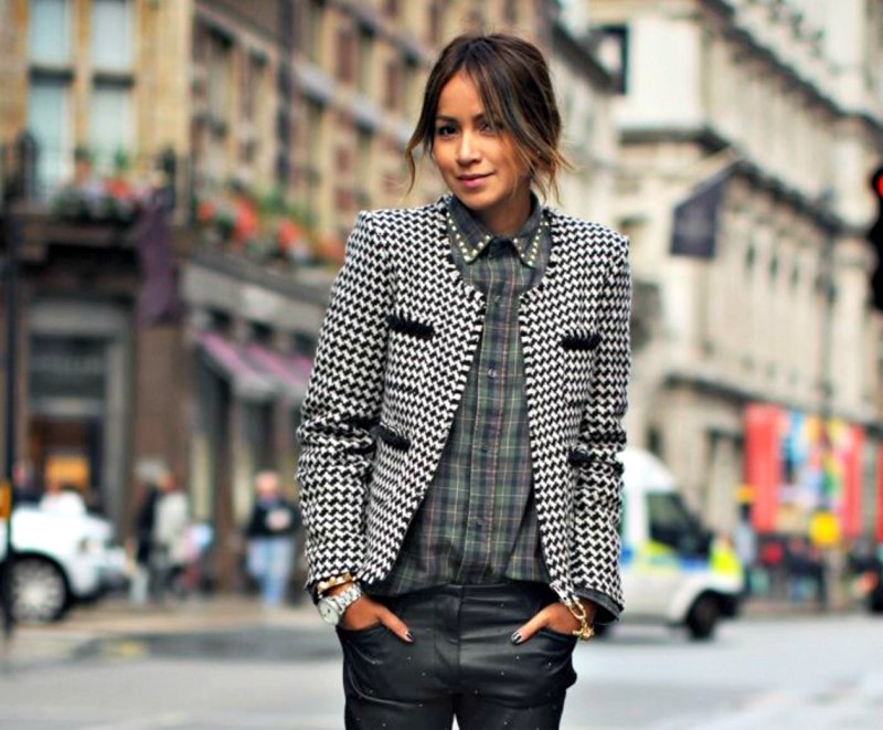 Твидовый жакет Street Style