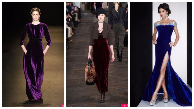 Платье из бархата фасоны