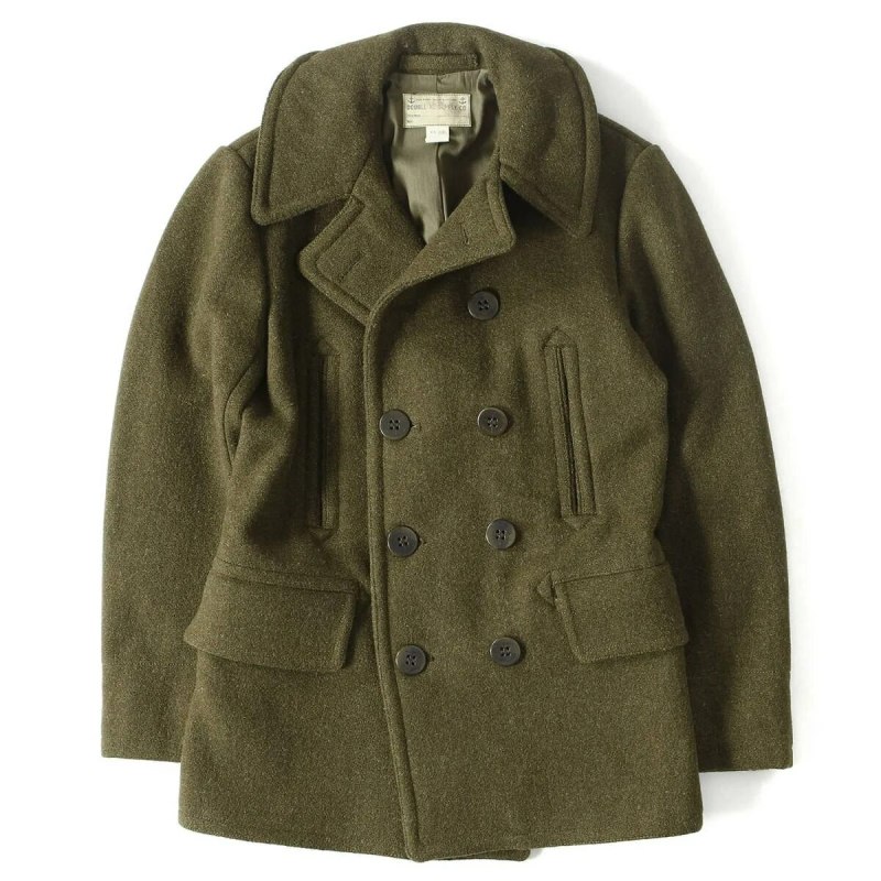 Бушлат Momotaro Jeans 03-097 Waterproof Military Pea Coat Army Green