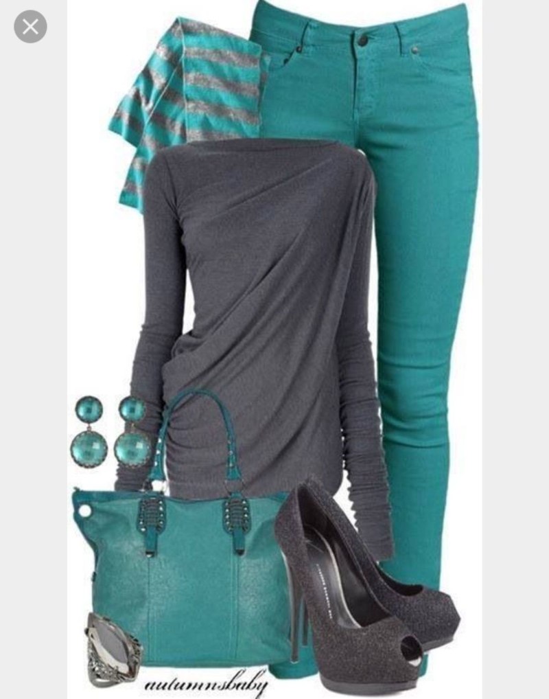 Сочетание зеленого цвета в одежде